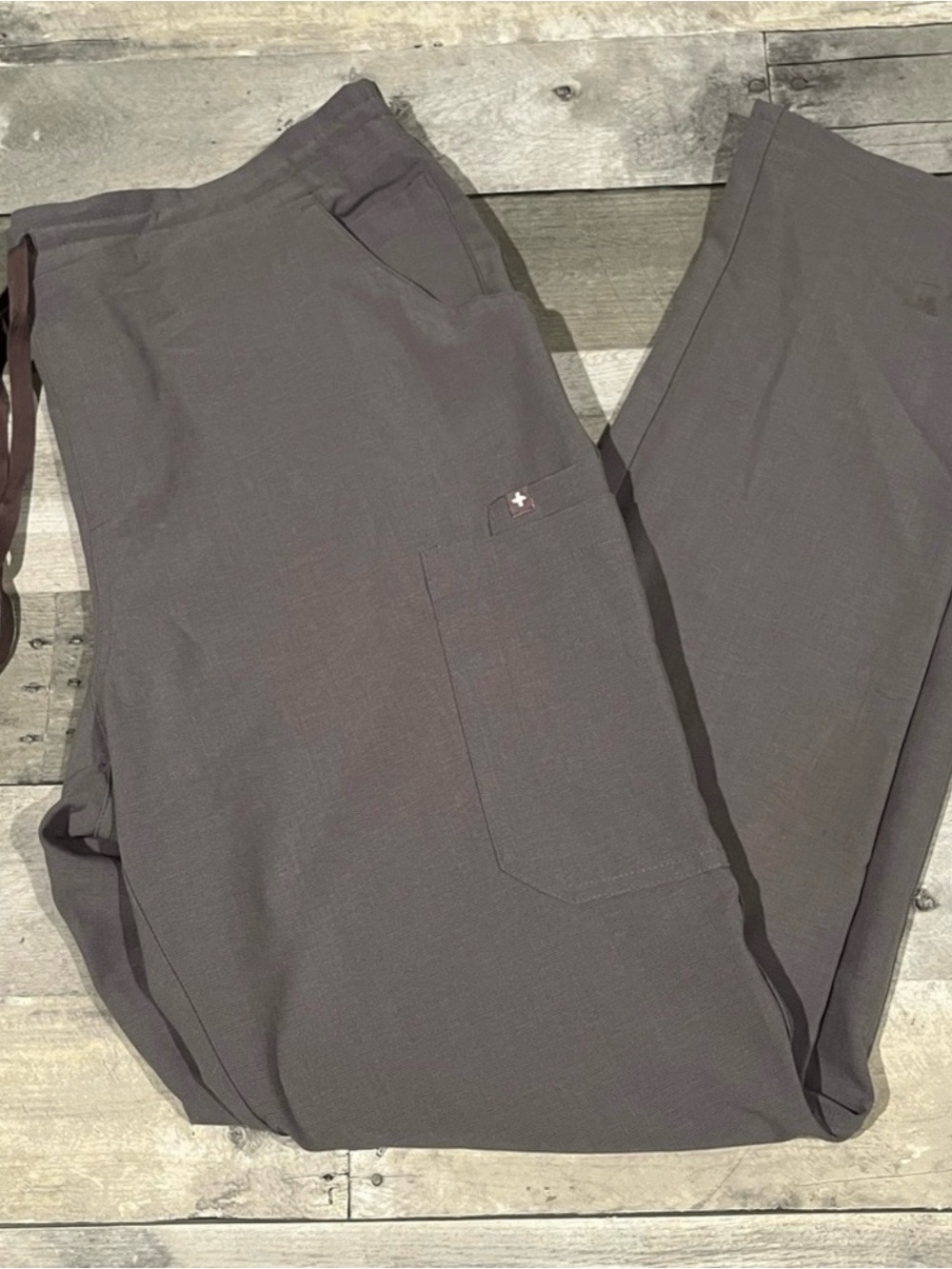 FIGS Womens Dark Space Grey Yola Pants (Large Tall)